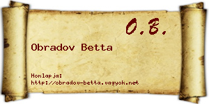 Obradov Betta névjegykártya